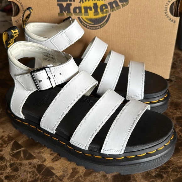 Dr. Martens White and Black Platform Sandals - Picture 6 of 10